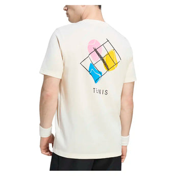 Men's New York Graphic Tennis Top Cream White,Apparel,Adidas,,,Tennis Express,KR2321-4