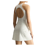Women's Stella McCartney Printed Training Dress White and Grey,Apparel,Adidas,,,Tennis Express,KR6169-1