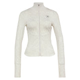 Women's Stella McCartney Longsleeve Printed Midlayer Training Top White and Grey,Apparel,Adidas,White/Grey,XS,Tennis Express,KR6171_1