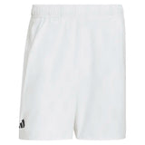Men's Club Graphic 9 Inch Tennis Shorts White and Dash Grey,Apparel,Adidas,White/Dash Grey,XS,Tennis Express,KS8267-1