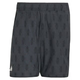 Men's Club Graphic 9 Inch Tennis Shorts Carbon and Black,Apparel,Adidas,Carbon/Black,XS,Tennis Express,KS8270-1