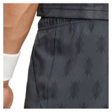 Men's Club Graphic 9 Inch Tennis Shorts Carbon and Black,Apparel,Adidas,,,Tennis Express,KS8270-6