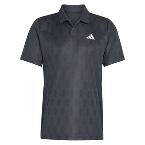 Men's Club Graphic Tennis Polo Carbon and Black,Apparel,Adidas,Carbon/Black,XS,Tennis Express,KS8273-1