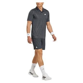 Men's Club Graphic Tennis Polo Carbon and Black,Apparel,Adidas,,,Tennis Express,KS8273-5