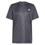Men's Club Graphic Tennis Tee Carbon and Black,Apparel,Adidas,Carbon/Black,XS,Tennis Express,KS8307-1