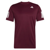 Men's Club 3 Stripe Tennis Tee Maroon,Apparel,Adidas,Maroon,XS,Tennis Express,KS8311-1
