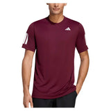 Men's Club 3 Stripe Tennis Tee Maroon,Apparel,Adidas,,,Tennis Express,KS8311-3