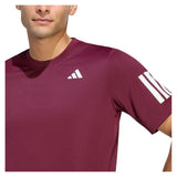 Men's Club 3 Stripe Tennis Tee Maroon,Apparel,Adidas,,,Tennis Express,KS8311-6