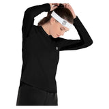 Women's Excel Zip Tennis Long Sleeve-Apparel-K-Swiss-KWT19-B-Black1-Tennis Express