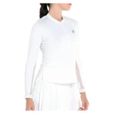 Women's Excel Zip Tennis Long Sleeve-Apparel-K-Swiss-KWT19-B-White-1-Tennis Express