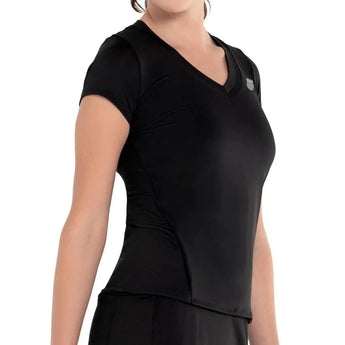 Women's Excel V-Neck Tennis Short Sleeve-Apparel-K-Swiss-KWT20-2-Tennis Express