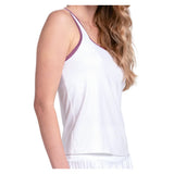 Women's Square Neck Tennis Tank Fig and White, K-Swiss, Tennis Express, KWT74-23J582F26-2
