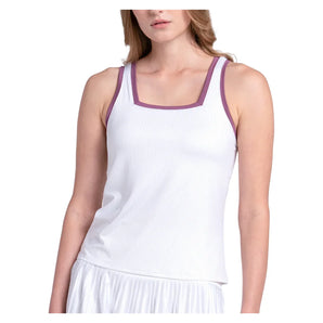 Women's Square Neck Tennis Tank Fig and White, K-Swiss, Fig/White, Tennis Express, KWT74-23J582F26-FIG-WHITE-1