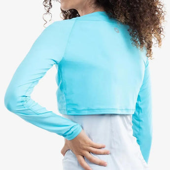 Women's Tennis Crop Top-Apparel-BloqUV-Light-Turquoise-1-Tennis Express