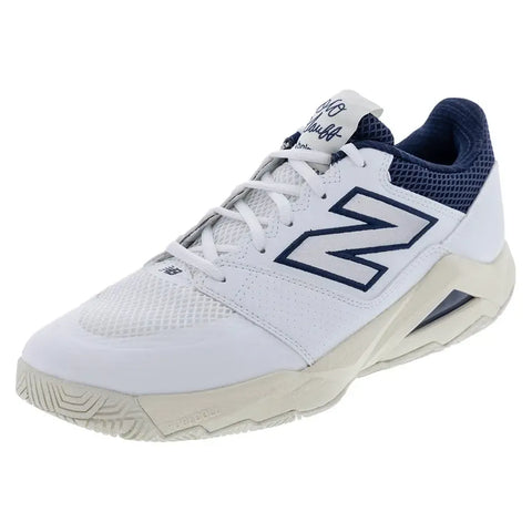 Men's FuelCell Delray 2E Width Tennis Shoes White and Navy