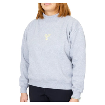 Women's The Mockneck Tennis Sweatshirt Grey, CourtLife, Tennis Express, MN-GRYF26-2