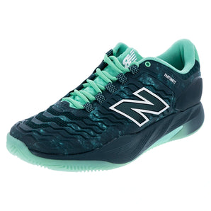 Men's CLAY Court Fresh Foam X CT-Rally v2 2E Width Tennis Shoes Medusa Green and Deep End,Footwear,New Balance,Medusa Green/Deep End,8,Tennis Express,MRAL5AH2Ecopy