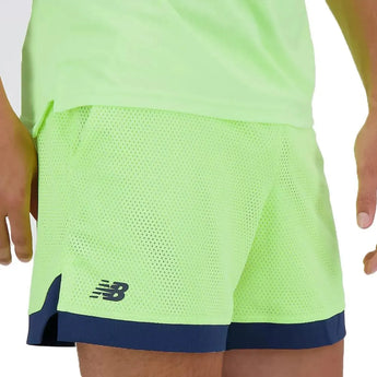 Men's Tournament Mesh Tennis Short Bleached Lime Glo-Apparel-New Balance-MS41420-BIOU24-2-Tennis Express