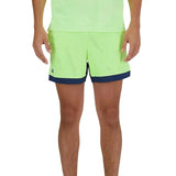 Men's Tournament Mesh Tennis Short Bleached Lime Glo-Apparel-New Balance-MS41420-BIOU24-Tennis Express