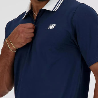 Men's Tournament Tennis Polo Navy-Apparel-New Balance-MT41402-WTU24-21-Tennis Express