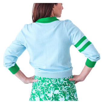Women's Mulligan Tennis Sweater Light Blue-Apparel-Bubble-MULS-LB-1-Tennis Express