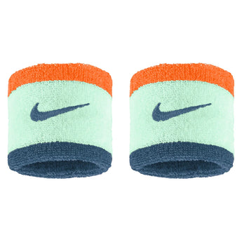 Swoosh Classic Wristbands 2 Pack, Nike, 322 Mint Foam/Total Orange, Tennis Express, N1012405-F26-322-MINT-FOAM-TOTAL-ORANGE-2