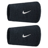 Swoosh Classic Doublewide Wristbands 2 Pack, Nike, 010 Black/White, Tennis Express, N1012406-BF26-010-BLACK-WHITE-1