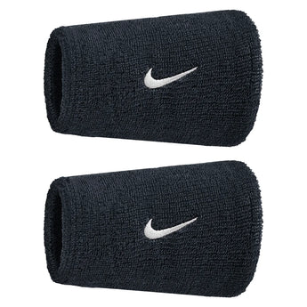 Swoosh Classic Doublewide Wristbands 2 Pack, Nike, 010 Black/White, Tennis Express, N1012406-BF26-010-BLACK-WHITE-1