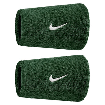 Swoosh Classic Doublewide Wristbands 2 Pack, Nike, 319 Gorge Green/White, Tennis Express, N1012406-BF26-319-GORGE-GREEN-WHITE-1