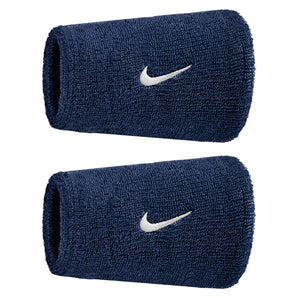 Swoosh Classic Doublewide Wristbands 2 Pack, Nike, 463 College Navy/White, Tennis Express, N1012406-BF26-463-COLLEGE-NAVY-WHITE-1