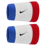 Swoosh Classic Doublewide Wristbands 2 Pack, Nike, 467 Game Royal/Uni Red, Tennis Express, N1012406-BF26-467-GAME-ROYAL-UNI-RED-1