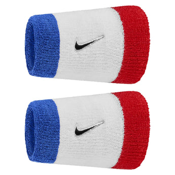 Swoosh Classic Doublewide Wristbands 2 Pack, Nike, 467 Game Royal/Uni Red, Tennis Express, N1012406-BF26-467-GAME-ROYAL-UNI-RED-1
