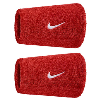 Swoosh Classic Doublewide Wristbands 2 Pack, Nike, 610 University Red/White, Tennis Express, N1012406-BF26-610-UNIVERSITY-RED-WHITE-1
