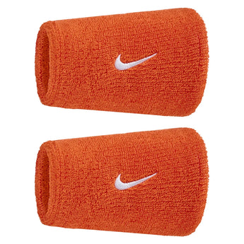 Swoosh Classic Doublewide Wristbands 2 Pack, Nike, 802 Team Orange/White, Tennis Express, N1012406-BF26-802-TEAM-ORANGE-WHITE-1