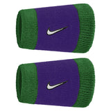 Swoosh Classic Doublewide Wristbands 2 Pack, Nike, 306 Clover/Fierce Purple, Tennis Express, N1012406-F26-306-CLOVER-FIERCE-PURPLE-1