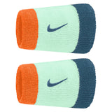 Swoosh Classic Doublewide Wristbands 2 Pack, Nike, 322 Mint Foam/Total Orange, Tennis Express, N1012406-F26-322-MINT-FOAM-TOTAL-ORANGE-1