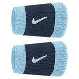 Swoosh Classic Doublewide Wristbands 2 Pack, Nike, 403 Aquarius Blue/College Navy, Tennis Express, N1012406-F26-403-AQUARIUS-BLUE-COLLEGE-NAVY-1