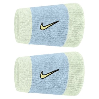 Swoosh Classic Doublewide Wristbands 2 Pack, Nike, 430 Cobalt Bliss/Volt Tint, Tennis Express, N1012406-F26-430-COBALT-BLISS-VOLT-TINT-1