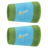 Swoosh Classic Doublewide Wristbands 2 Pack, Nike, 488 Baltic Blue/Chlorophyll, Tennis Express, N1012406-F26-488-BALTIC-BLUE-CHLOROPHYLL-1
