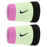 Swoosh Classic Doublewide Wristbands 2 Pack, Nike, 725 Barely Volt/Playful Pink, Tennis Express, N1012406-F26-725-BARELY-VOLT-PLAYFUL-PINK-1