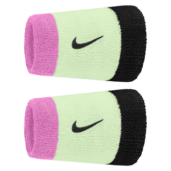 Swoosh Classic Doublewide Wristbands 2 Pack, Nike, 725 Barely Volt/Playful Pink, Tennis Express, N1012406-F26-725-BARELY-VOLT-PLAYFUL-PINK-1