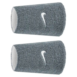 Swoosh Classic Reversible Doublewide Wristbands 2 Pack,Accessories,Nike,047 Cool Grey/White,One Size,Tennis Express,N1012411-BF26-047-1