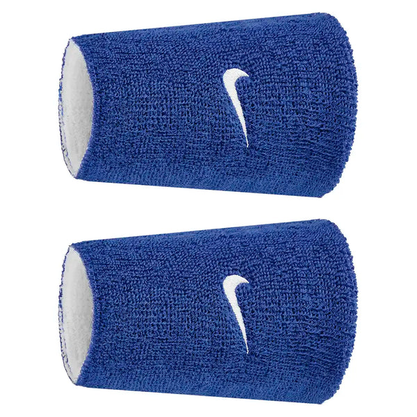 Swoosh Classic Reversible Doublewide Wristbands 2 Pack,Accessories,Nike,469 Game Royal/White,One Size,Tennis Express,N1012411-BF26-469-1