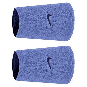 Swoosh Classic Reversible Doublewide Wristbands 2 Pack,Accessories,Nike,526 Sapphire/Midnight Navy,One Size,Tennis Express,N1012411-F26-526-1