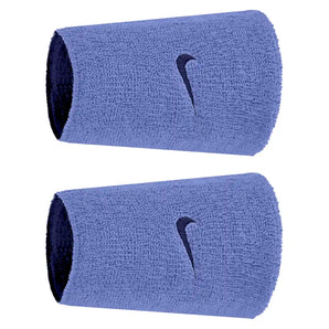 Swoosh Classic Reversible Doublewide Wristbands 2 Pack,Accessories,Nike,526 Sapphire/Midnight Navy,One Size,Tennis Express,N1012411-F26-526-1