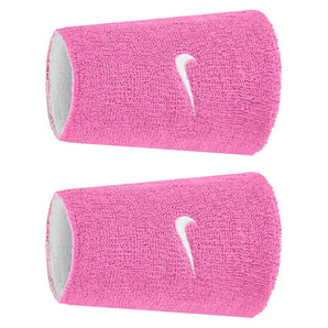 Swoosh Classic Reversible Doublewide Wristbands 2 Pack,Accessories,Nike,627 Playful Pink/White,One Size,Tennis Express,N1012411-F26-627-1