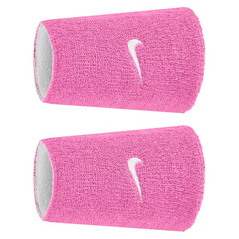 Swoosh Classic Reversible Doublewide Wristbands 2 Pack,Accessories,Nike,627 Playful Pink/White,One Size,Tennis Express,N1012411-F26-627-1