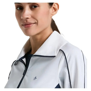 Women's Color Block 1/4 Zip Tennis Top Bright White-Apparel-Penguin-O1JSF002-118B-2-Tennis Express