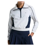Women's Color Block 1/4 Zip Tennis Top Bright White-Apparel-Penguin-O1JSF002-118B_d8223d0a-b105-4f74-aa7a-b635cf555e28-Tennis Express