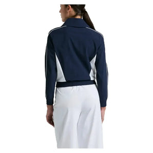 Women's Color Block 1/4 Zip Tennis Top Black Iris-Apparel-Penguin-O1JSF002-417B-1-Tennis Express